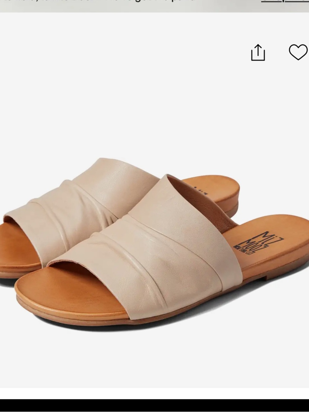 Miz Mooz Aria Light Beige Ruched Leather Sandal, size 41 (10.5)